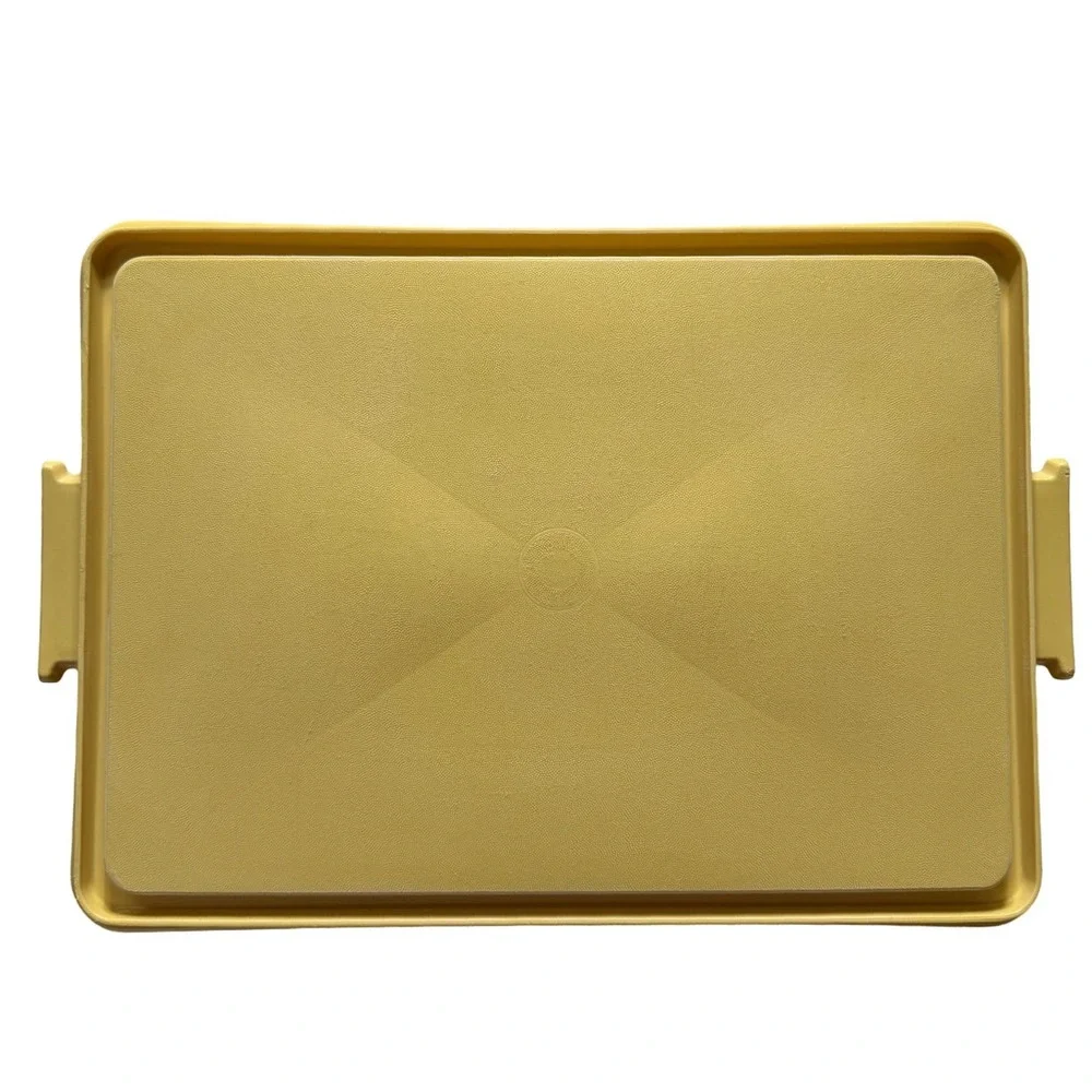 Vintage Tupperware‎ Rectangular Cake Carrier Cake Taker Yellow Tray w Lid 622-2